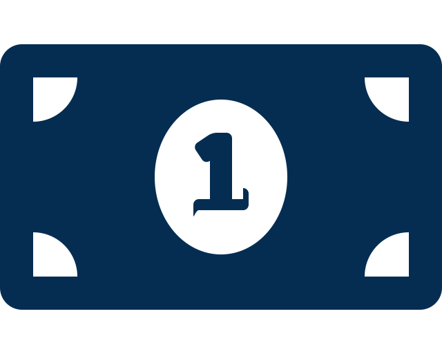 National Junior Pickleball - A blue illustration of a one dollar bill with a large number