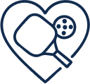 National Junior Pickleball - Heart shape with a table tennis paddle and ball inside